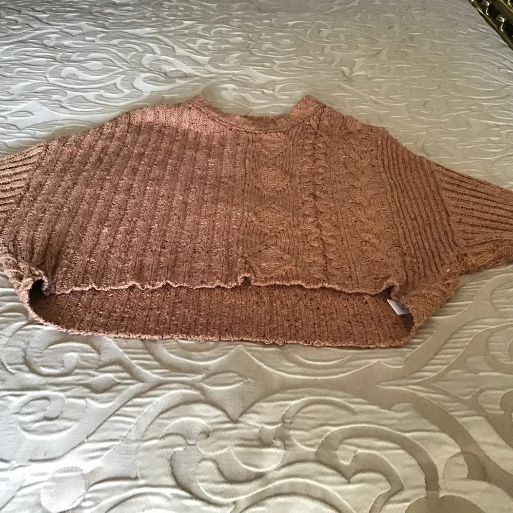 Free People Textured Knit Sweater in Warm Brown - Picture 5 of 7